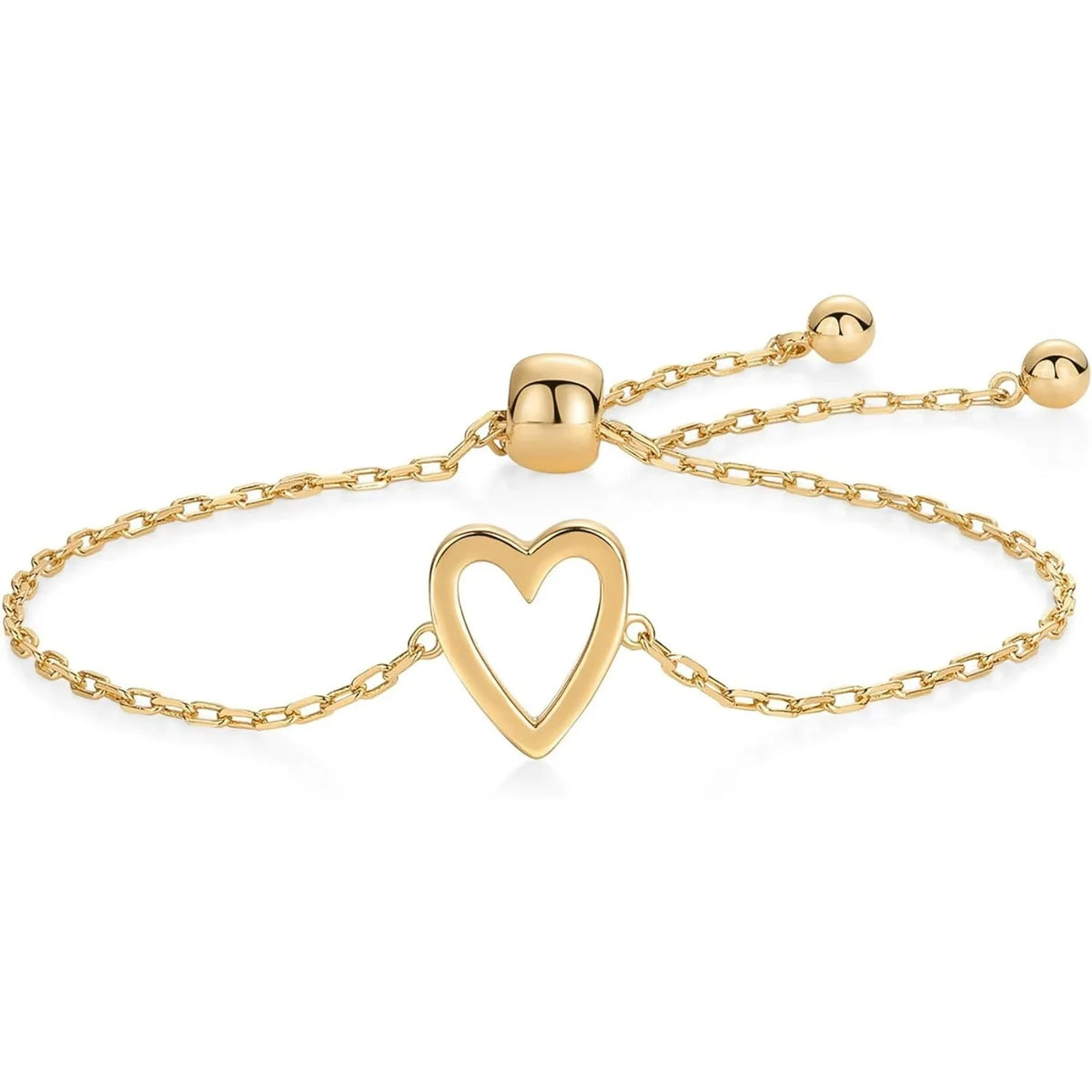 Lovostyle 14K Gold Plated Matching Heart Bracelets