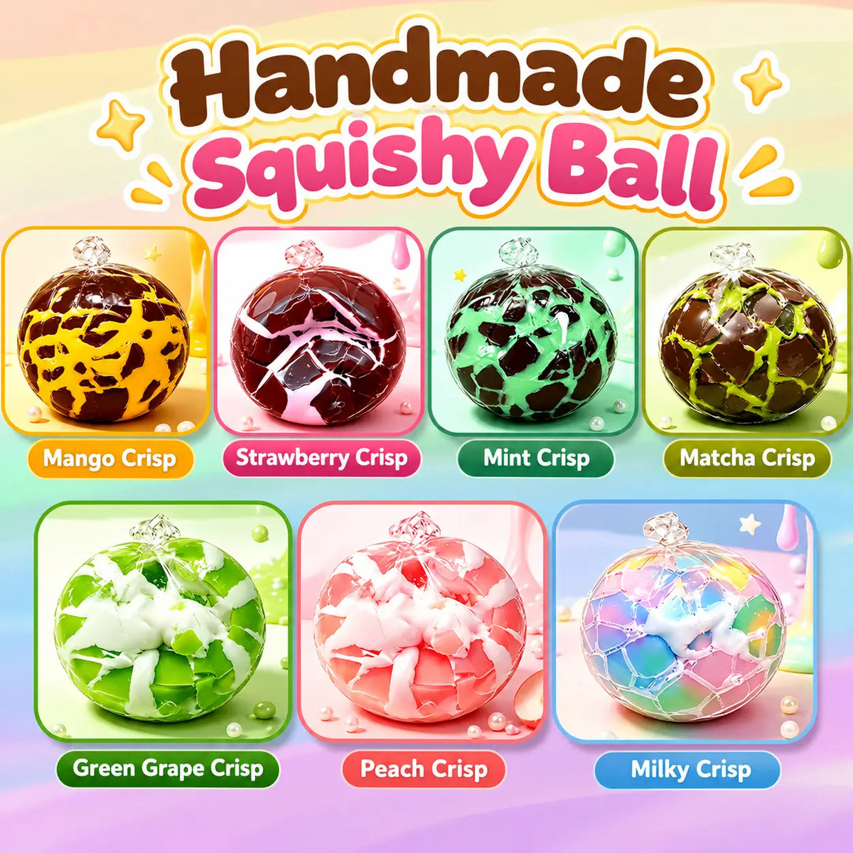 crispy squishy
crispy squishy ball
crunchy squishy
crunchy stress ball
sensory toy
sensory squishy
sensory fidget
fidget toy
stress relief toy
stress ball
squeeze ball
squishy toy
handmade squishy
handmade stress ball
satisfying toy
satisfying squishy
crunchy fidget
sensory stress relief
fidget toy for adults
Lovostyle
Mango Crispy Ball
Strawberry Crispy Ball
Mint Crispy Ball
Matcha Crispy Ball
Green Grape Crispy Ball
Peach Crispy Ball
Milk Cream Crispy Ball