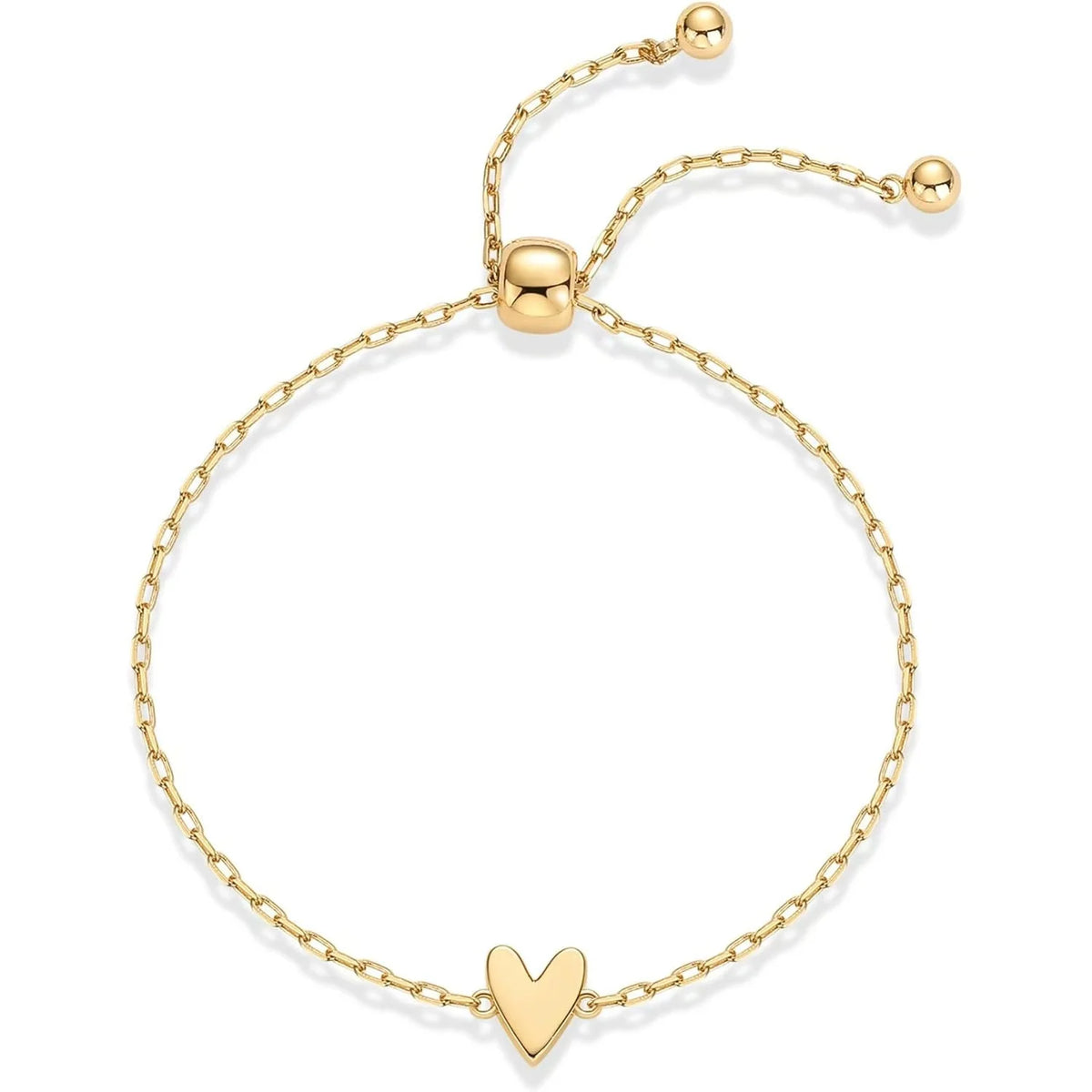 Lovostyle 14K Gold Plated Matching Heart Bracelets