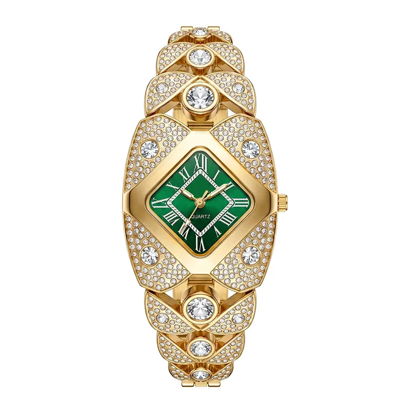 Rhombus Crystal Dial Link Bracelet Watch