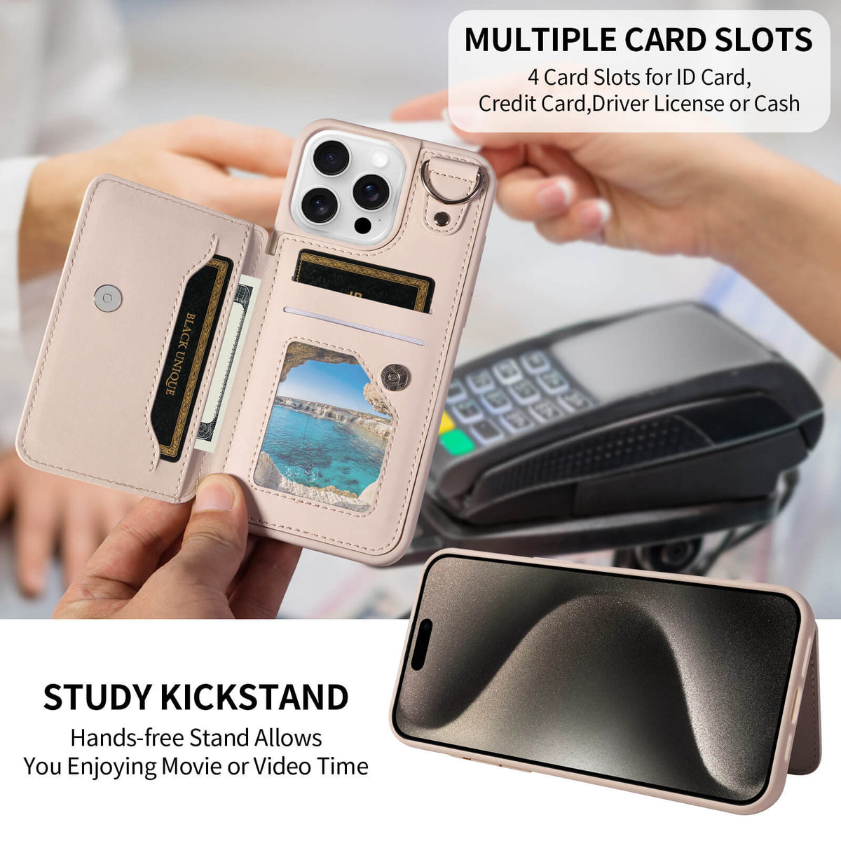 Leather Wallet Phone Case – Stylish Minimalist Protective Case