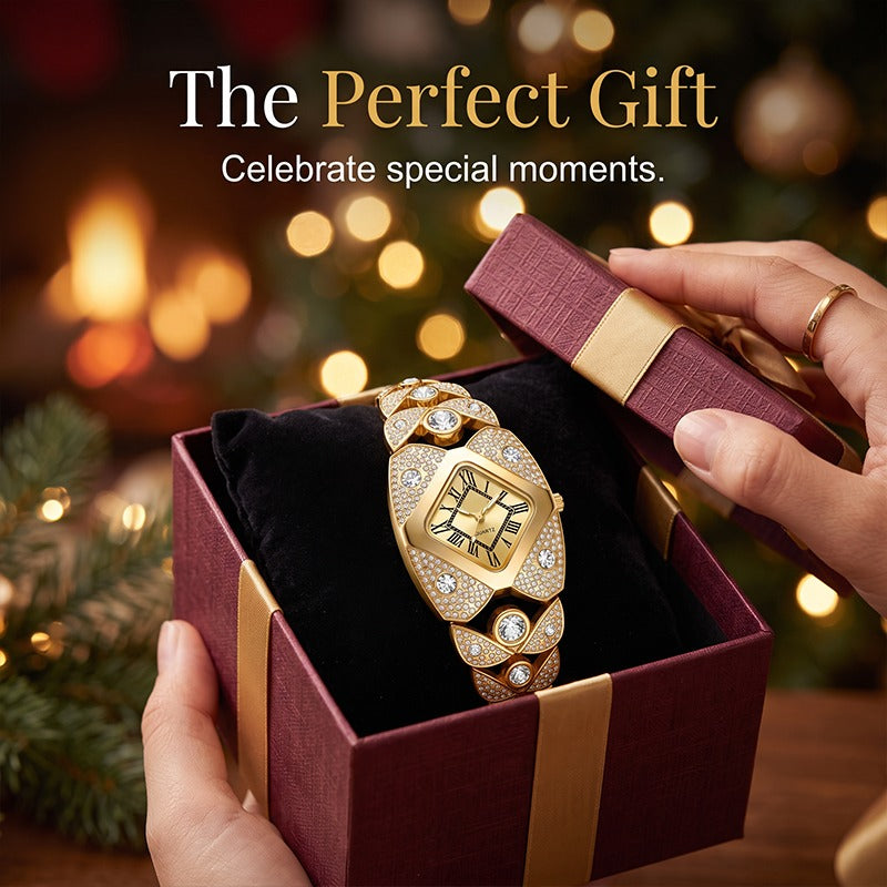Rhombus Crystal Dial Link Bracelet Watch