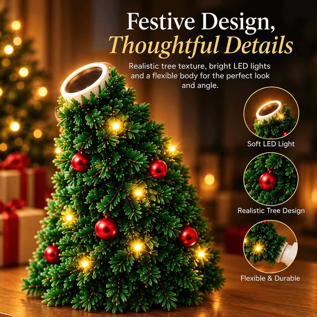 Christmas Projector Light, USB Powered Christmas Night Light