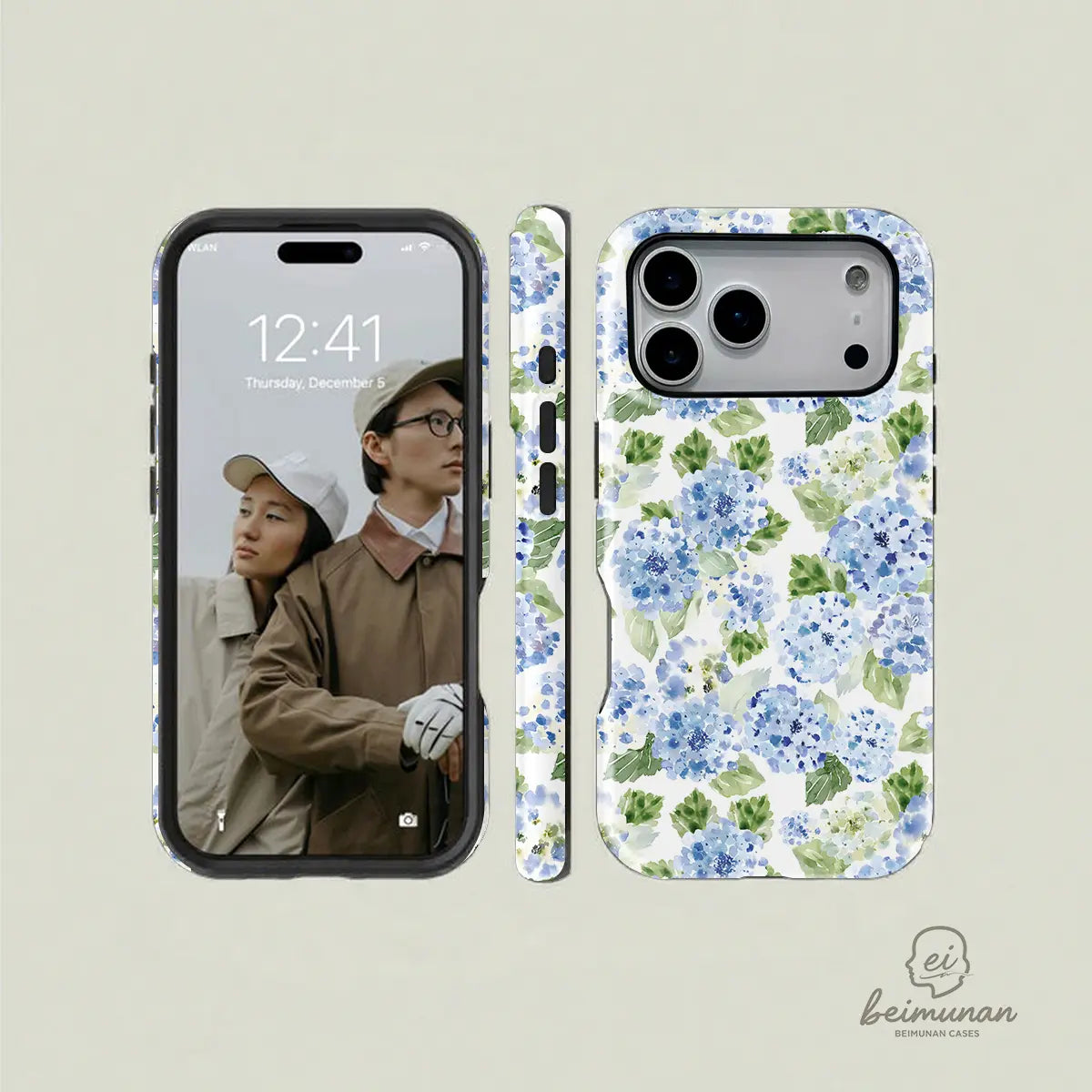 Blue Hydrangea 2-in-1 iPhone Case TPU PC