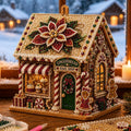 3D Christmas House Pearl & Diamond Painting Kit – DIY Wooden Holiday Craft