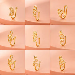 9pcs Copper Non Piercing Nose Ring Set