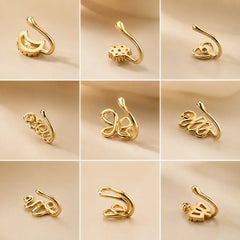 9pcs Copper Non Piercing Nose Ring Set