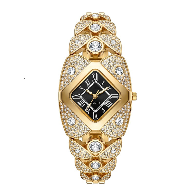 Rhombus Crystal Dial Link Bracelet Watch