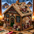 3D Christmas House Pearl & Diamond Painting Kit – DIY Wooden Holiday Craft