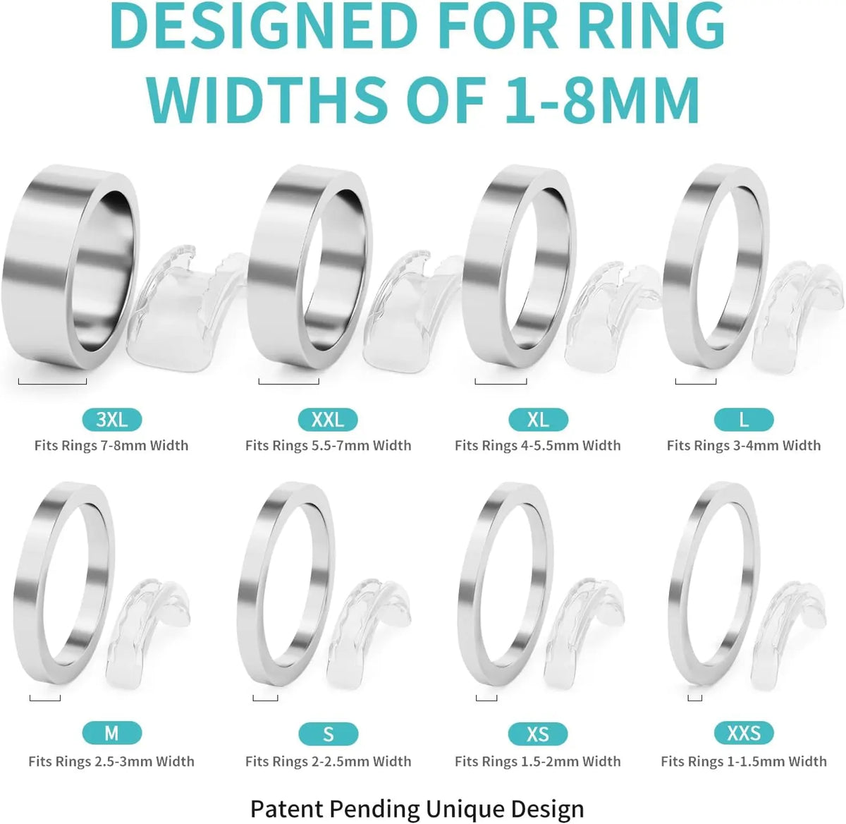 8 Sizes Invisible Silicone Ring Adjuster