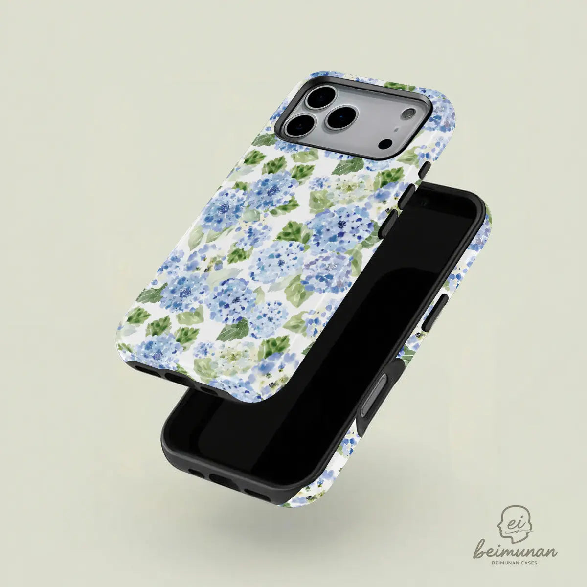 Blue Hydrangea 2-in-1 iPhone Case TPU PC