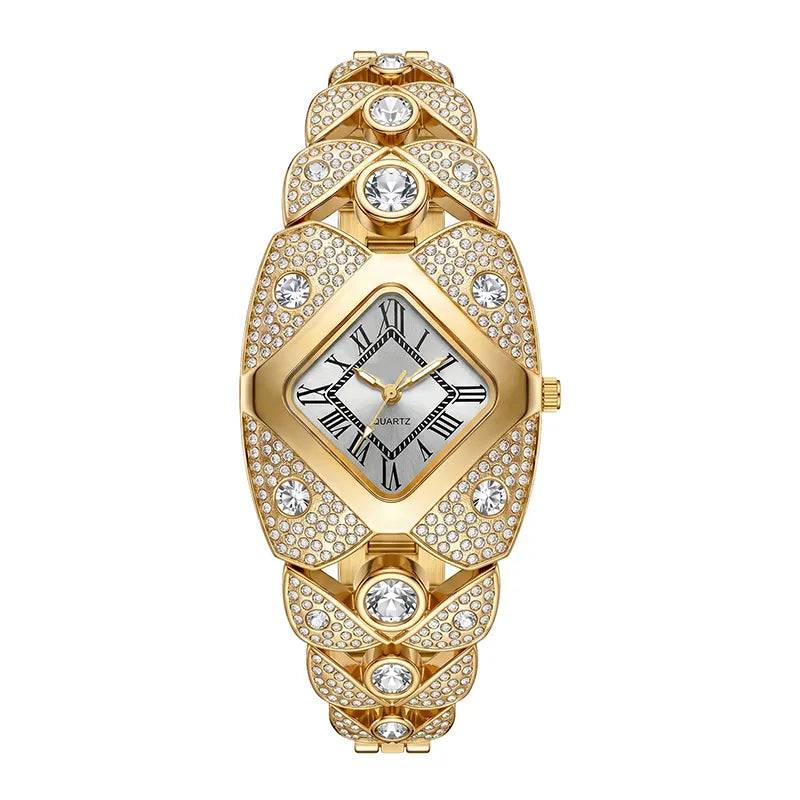 Rhombus Crystal Dial Link Bracelet Watch