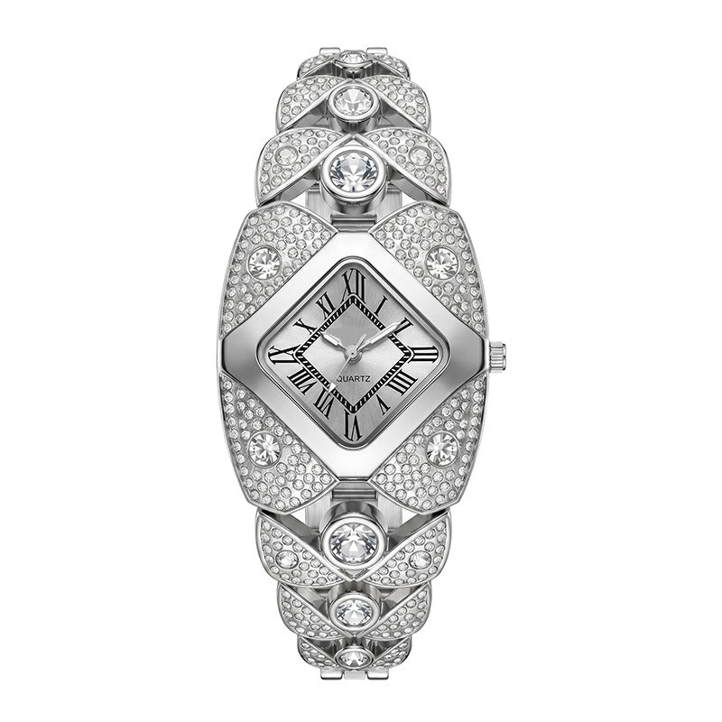 Rhombus Crystal Dial Link Bracelet Watch