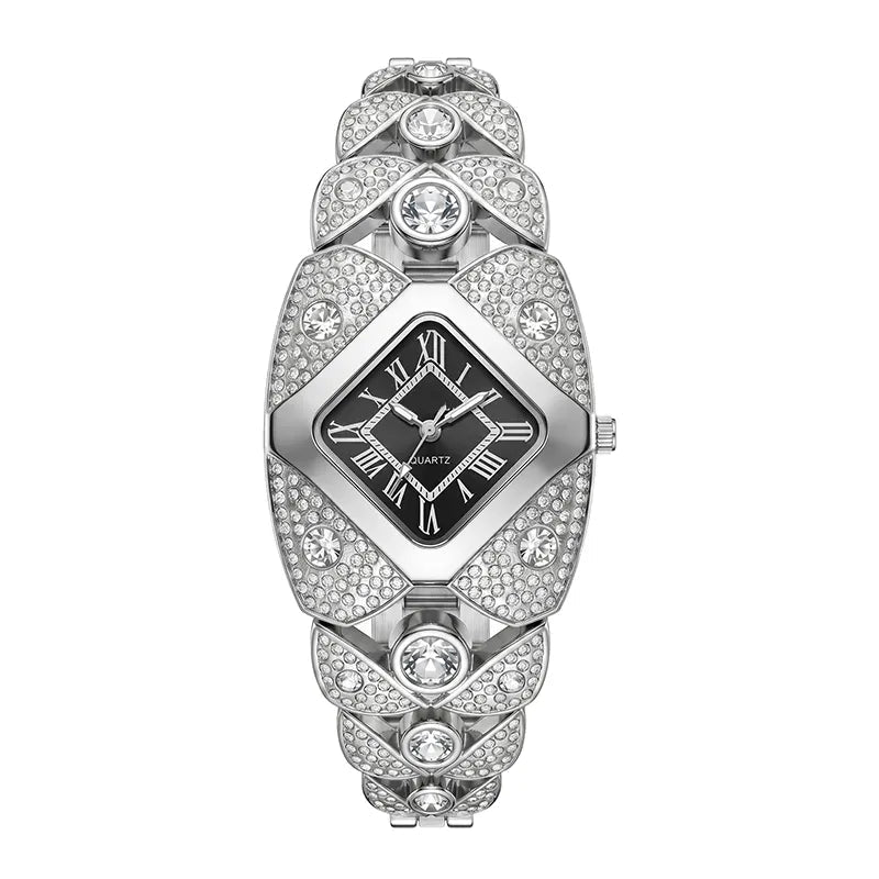 Rhombus Crystal Dial Link Bracelet Watch
