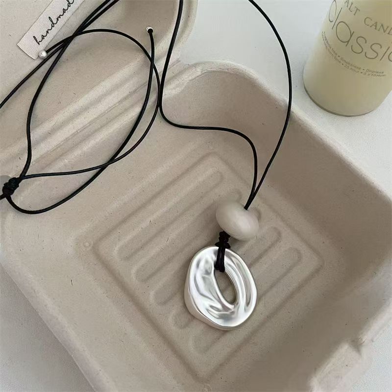 Korean blogger same style sweater chain irregular geometry love pendant necklace pull adjustable accessories