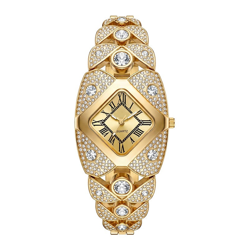 Rhombus Crystal Dial Link Bracelet Watch