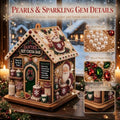 3D Christmas House Pearl & Diamond Painting Kit – DIY Wooden Holiday Craft