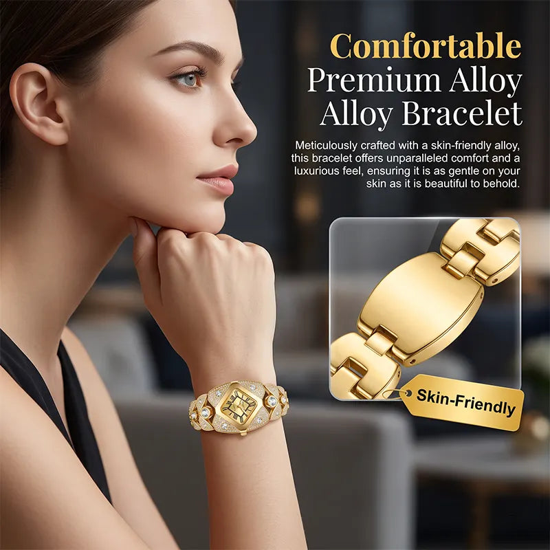 Rhombus Crystal Dial Link Bracelet Watch