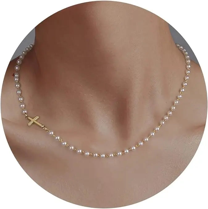 Tewiky Simple Cross Pendant Bracelet for Women Dainty Jewelry Gift