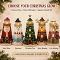 🎄Beginner-Friendly DIY Lighted Christmas Character Sea Glass-Style Lighthouse Kit Collection | Complete Kit with Sea Glass-Style Pieces, LED Lights & Step-by-Step Guide Included 💕