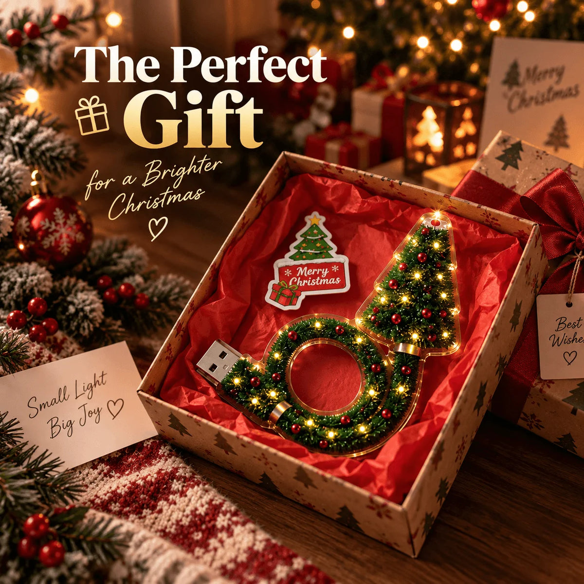 Christmas Projector Light, USB Powered Christmas Night Light